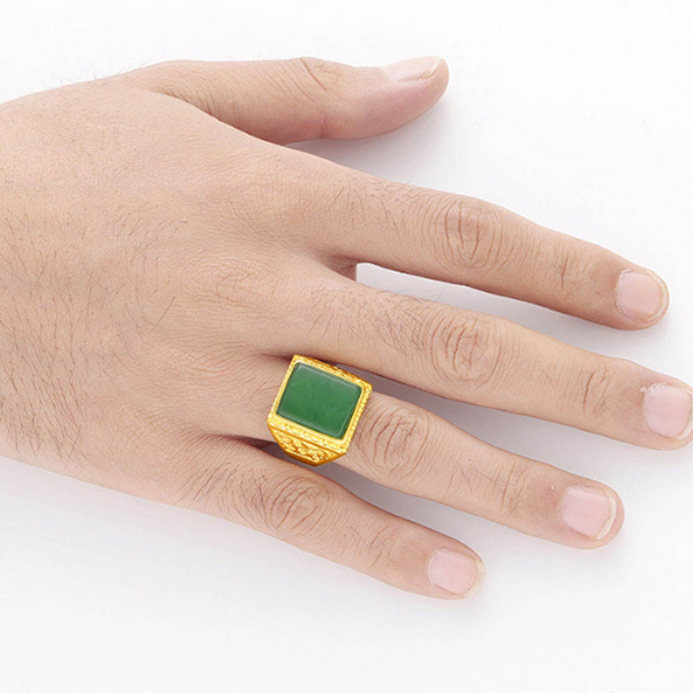 Adjustable Placer Gold in Vietnam Plated Semiprecious Ring
