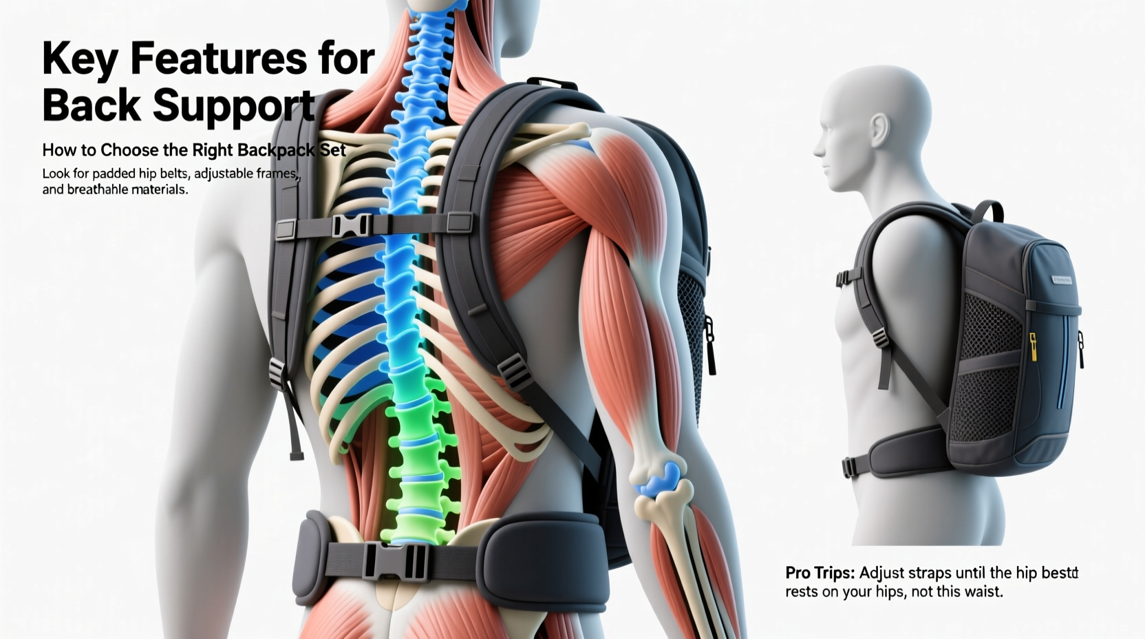 how to select a backpack set that provides optimal back support and comfort