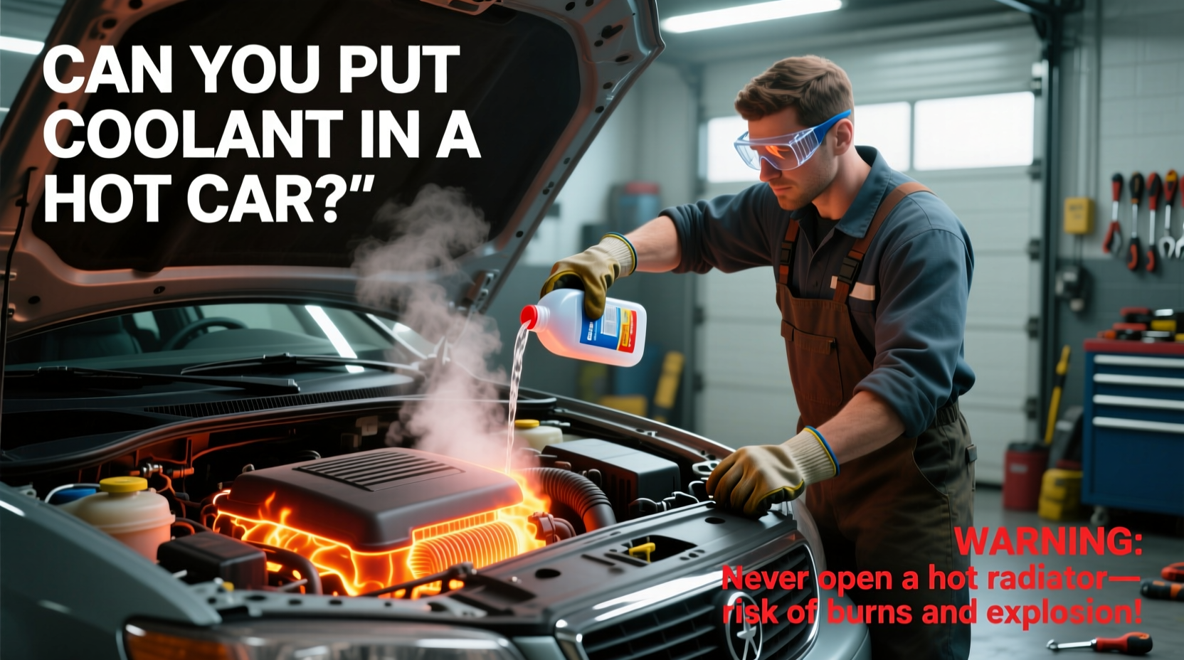 can i put coolant in a hot car