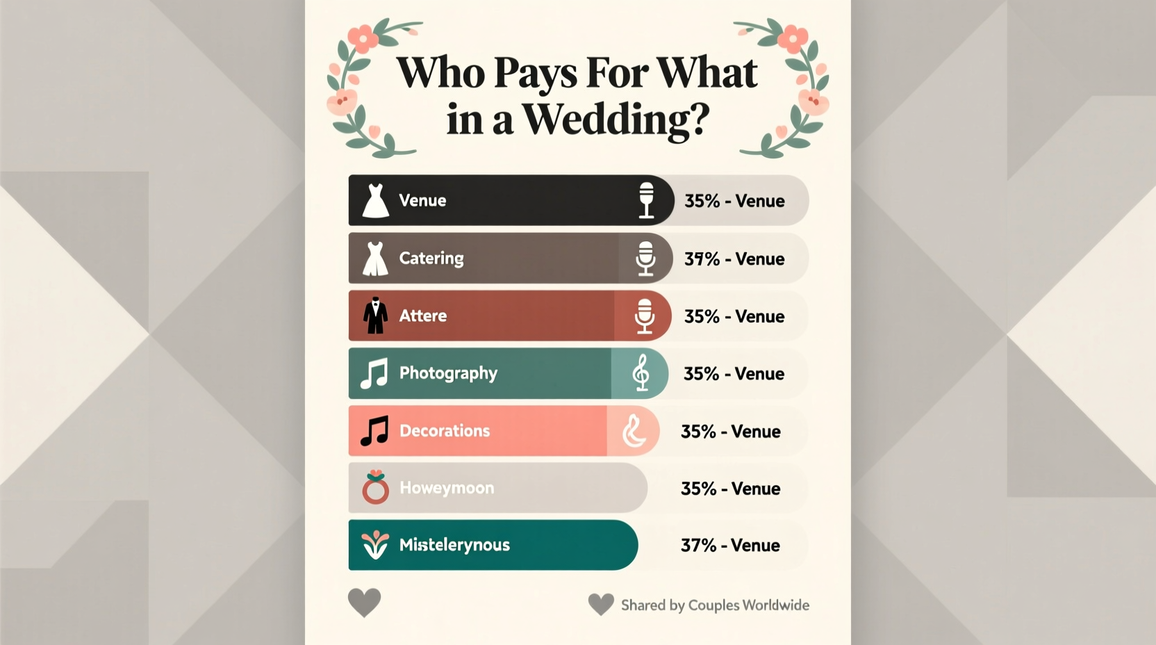 who pays for what for wedding