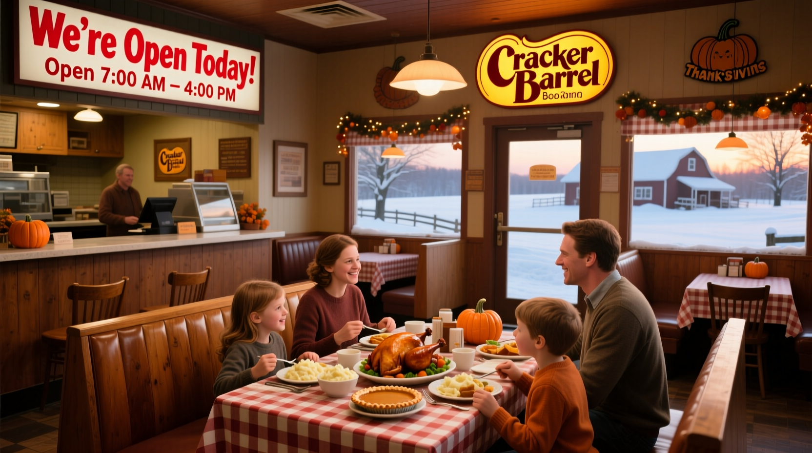 is the cracker barrel open on thanksgiving