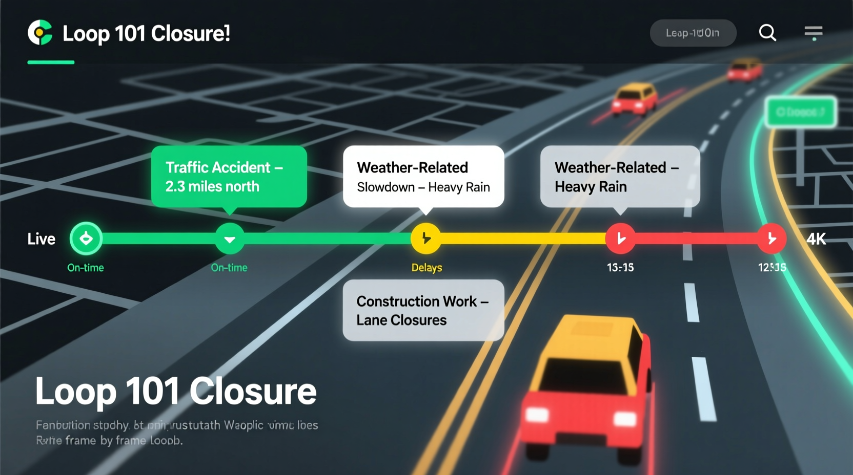 loop 101 closure real time updates and reasons for delays