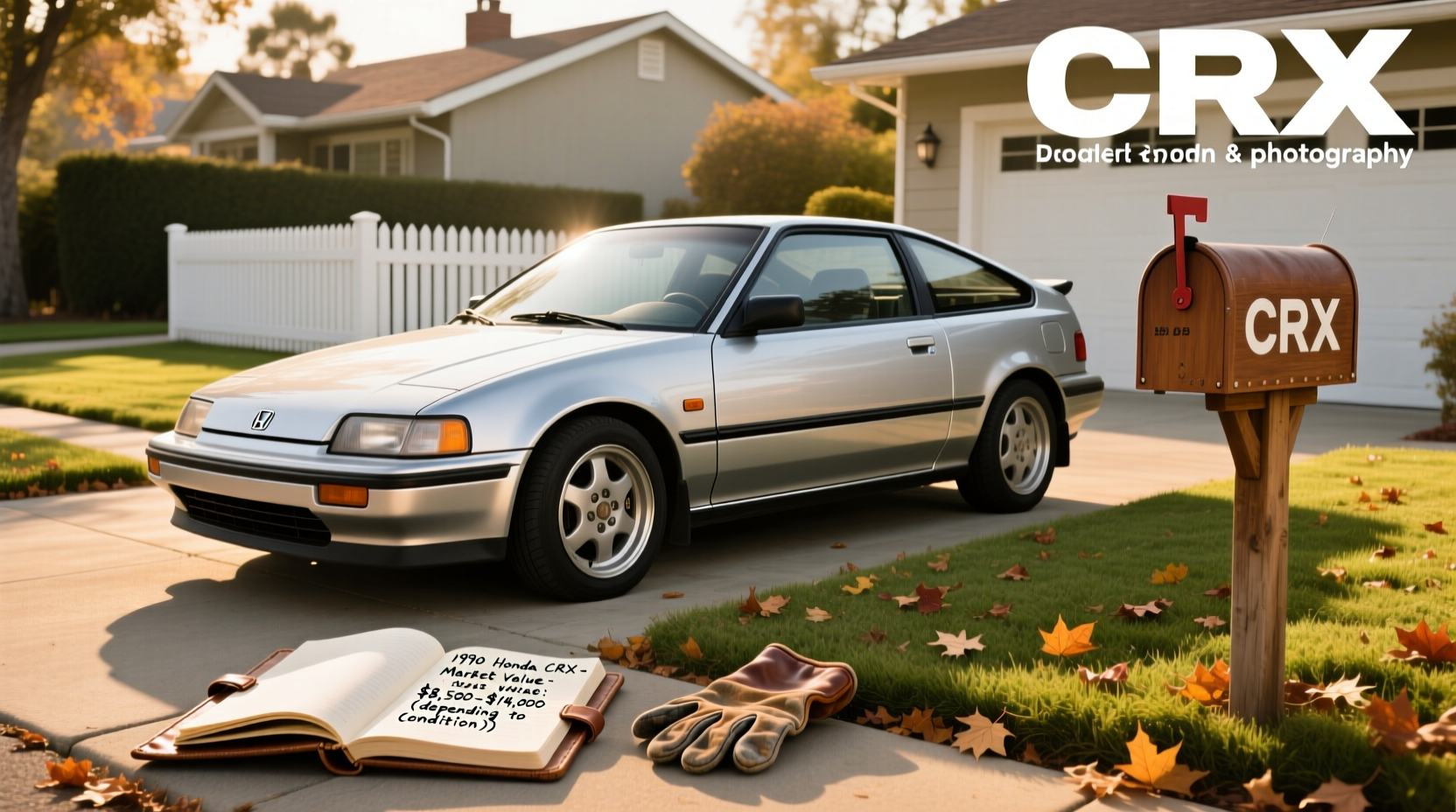 1990 Honda CRX hatchback in silver on city street