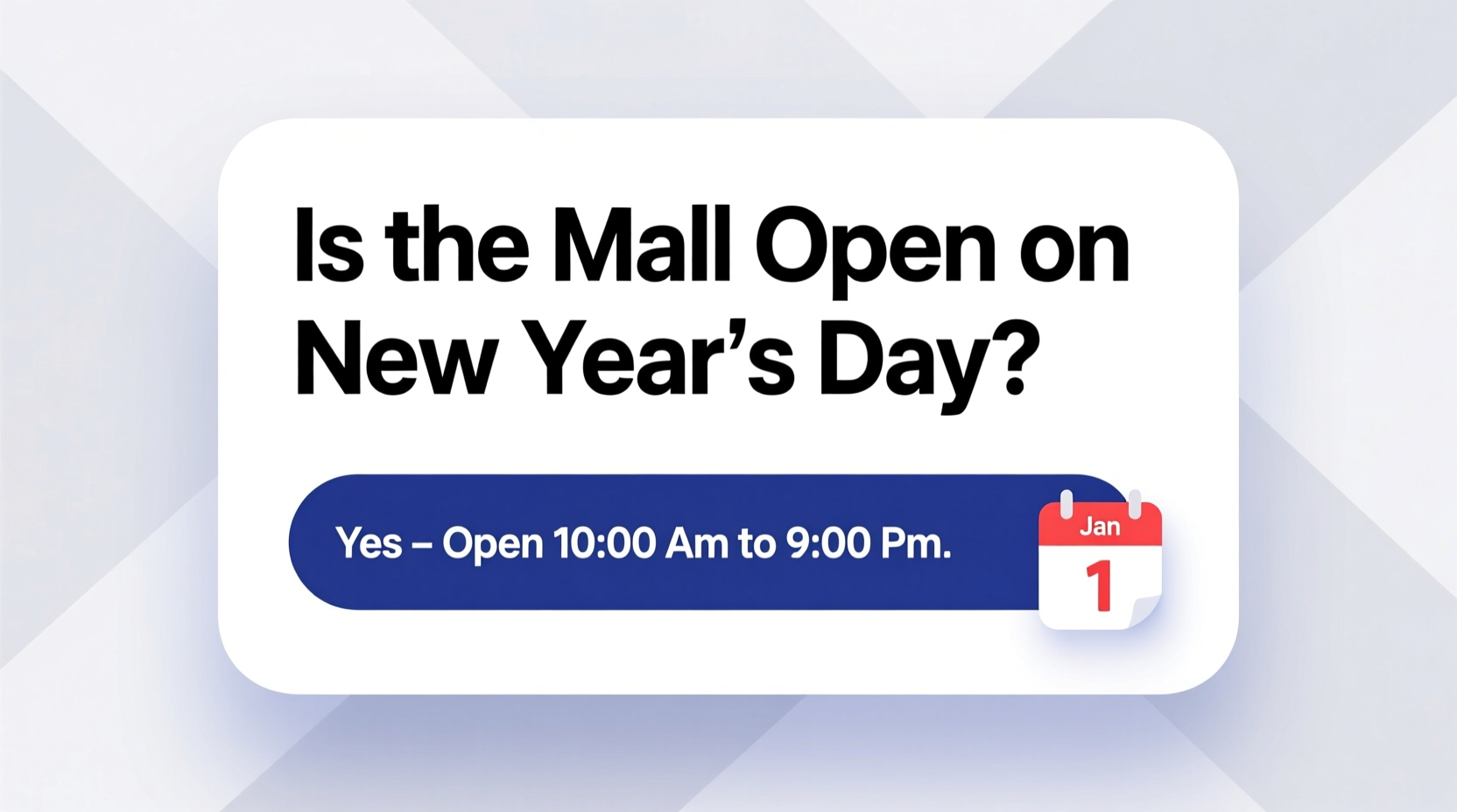 is the mall open on new years
