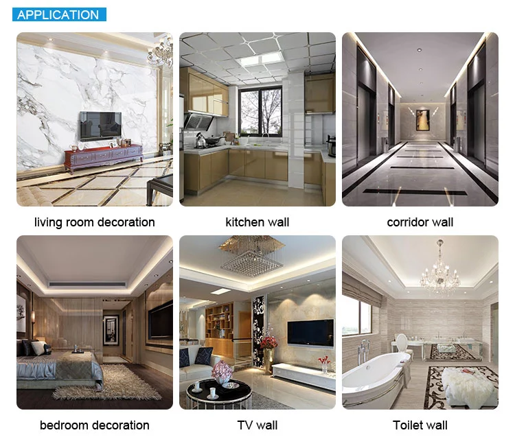1220x2800mm PVC Marble Composite Tile Translucent Pvc Uv Sheet