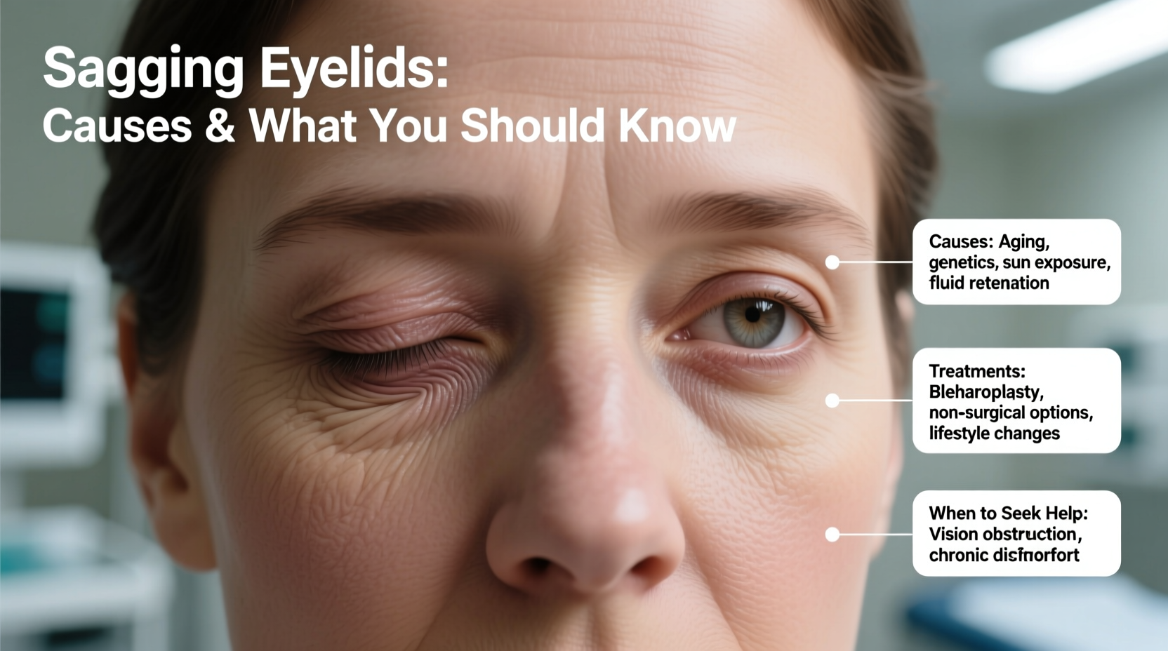 sagging eyelids causes treatments and what you should know