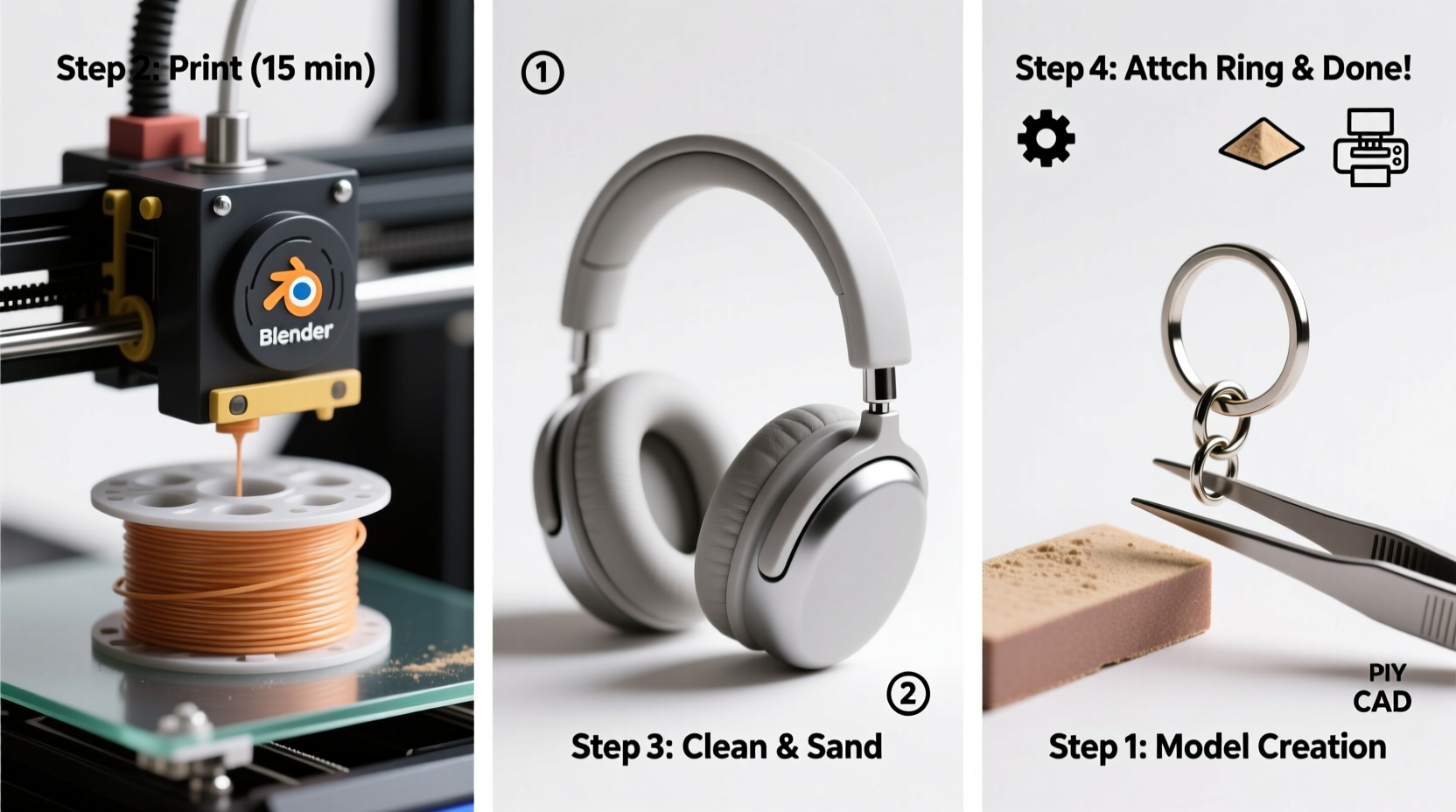 step by step guide to crafting a diy 3d headphone keychain for beginners