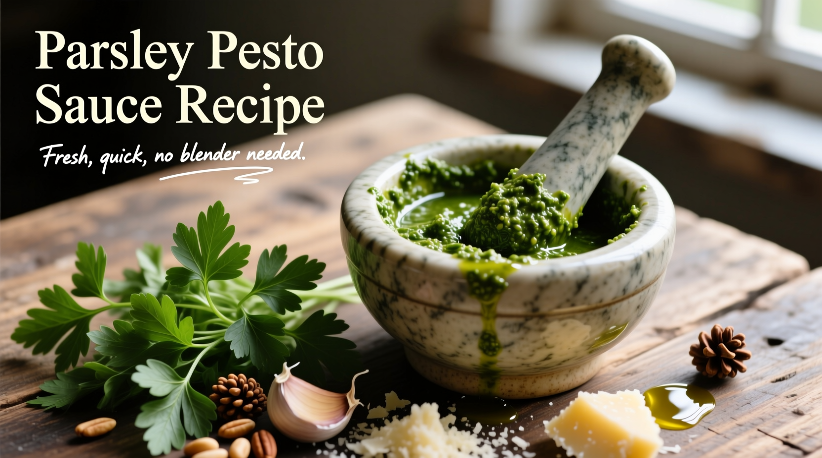 Fresh Parsley Pesto Sauce Recipe in 10 Minutes