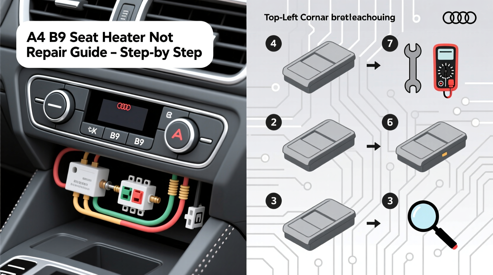a4 b9 seat heater not working
