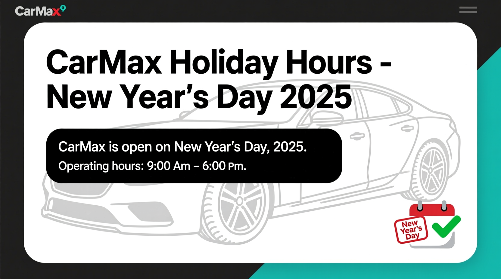 is carmax open on new years day