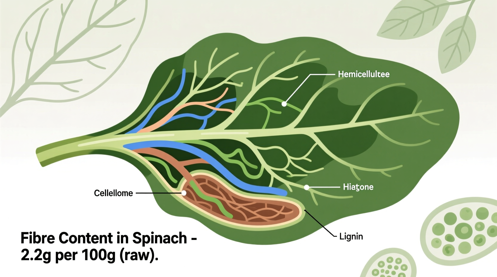fibre content in spinach