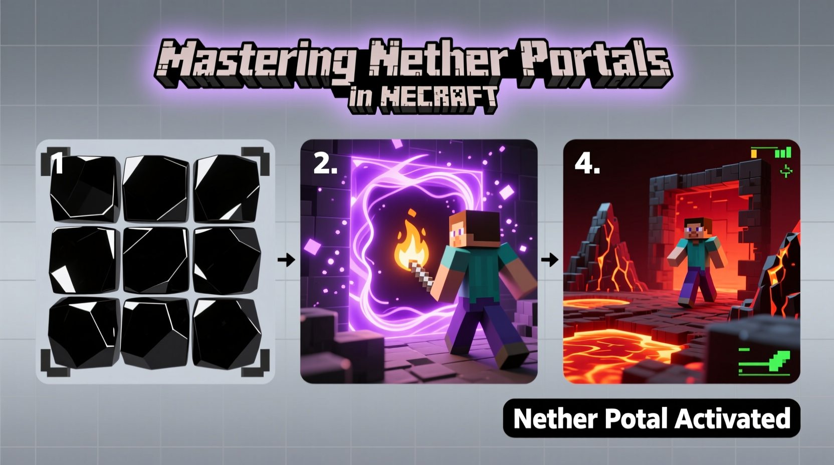 mastering nether portals in minecraft a step by step guide to building and using them effectively