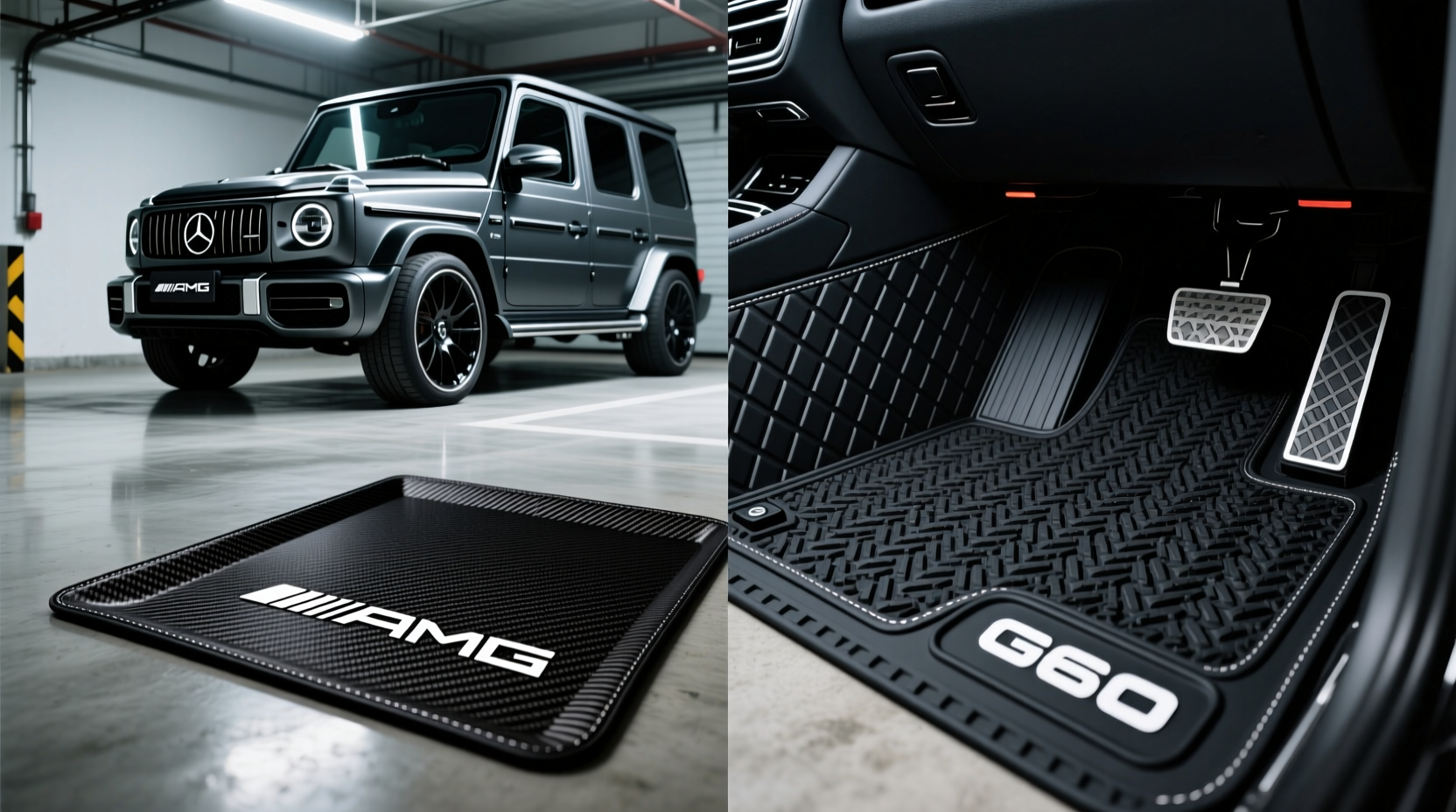 carbon vs rubber g63 mats