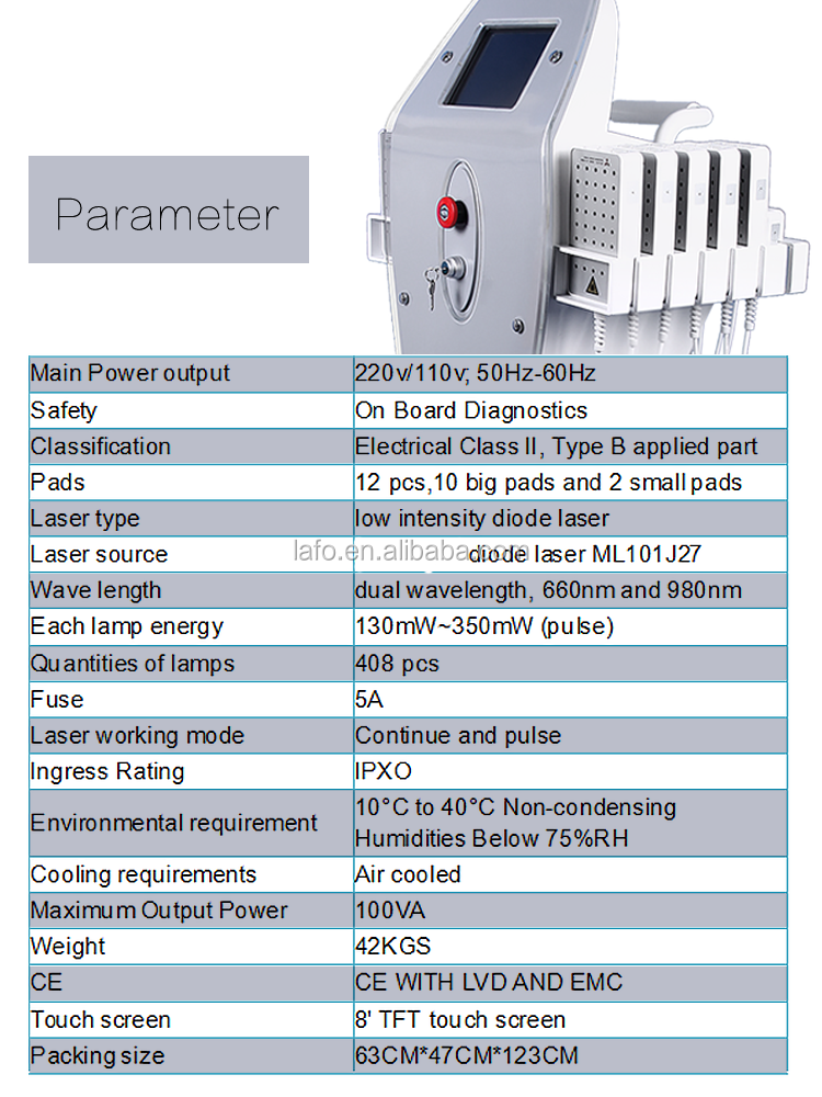 Dual Wavelength 650nm&980nm Best Lipo Laser Machine For Sale With Ce