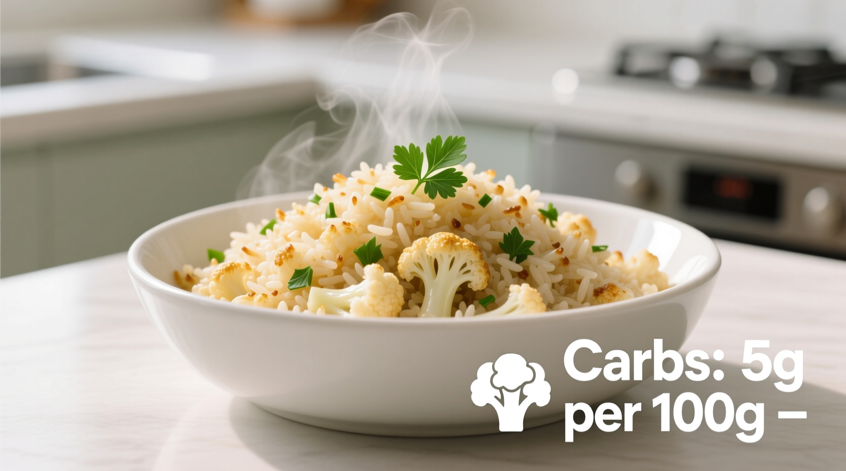 Cauliflower Rice Carbs: 3g Per Cup vs 45g in White Rice