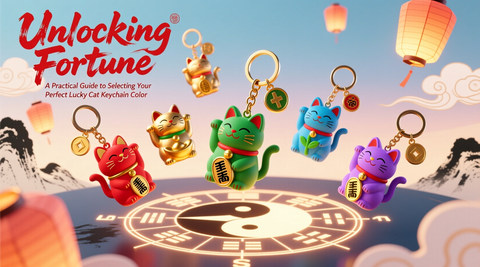 unlocking fortune a practical guide to selecting the perfect lucky cat keychain color for you
