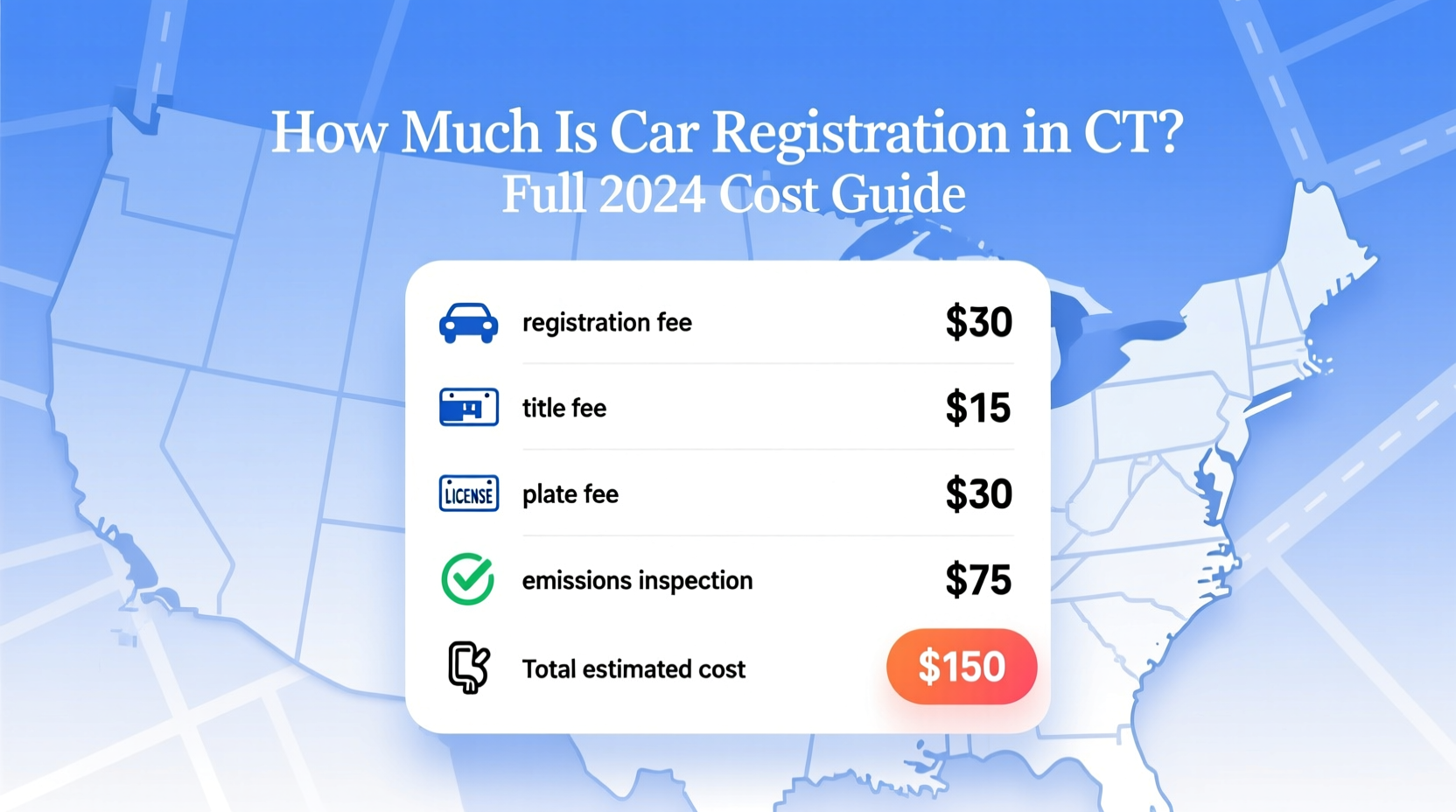 how much is car registration in ct