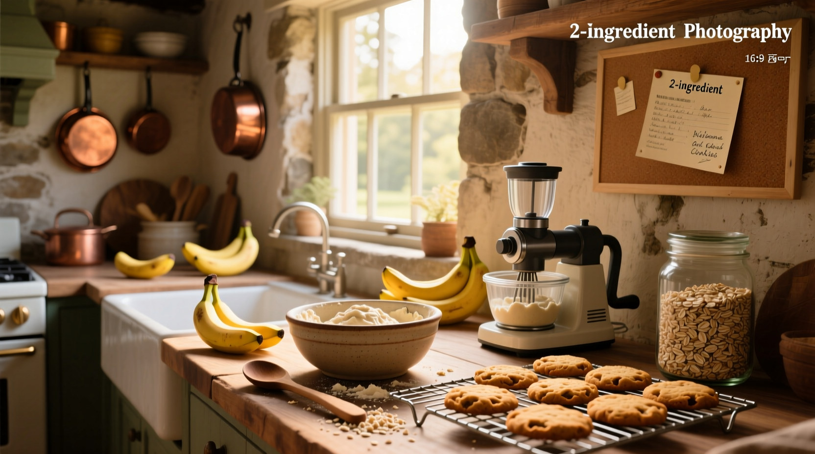 2 ingredient banana oat cookies