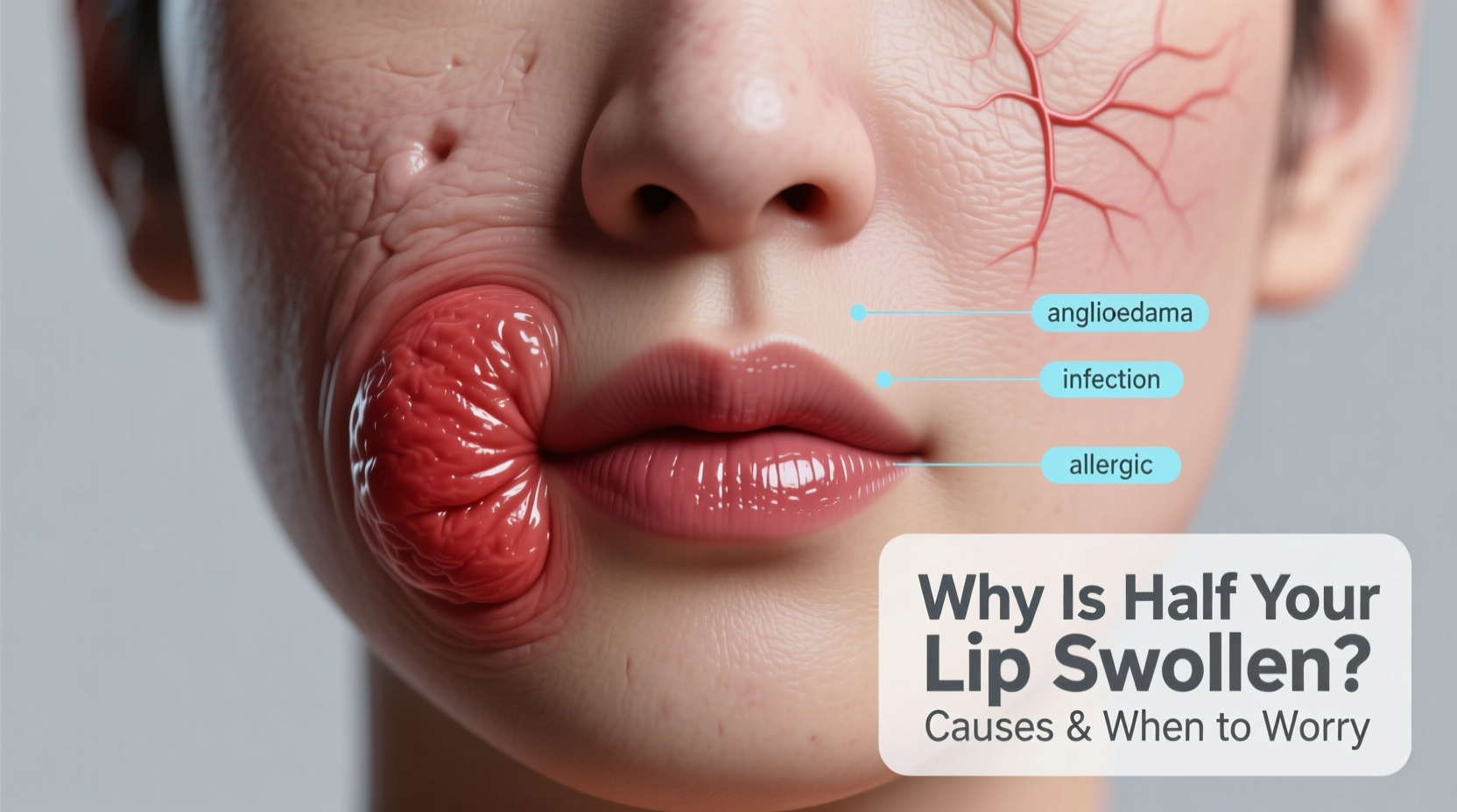 why is half my lip swollen causes treatment when to worry