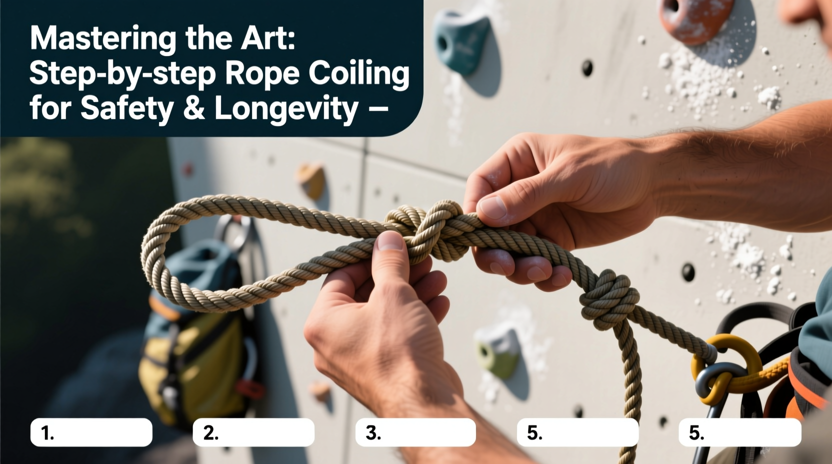 mastering the art a step by step guide to properly coiling climbing rope for safety and longevity