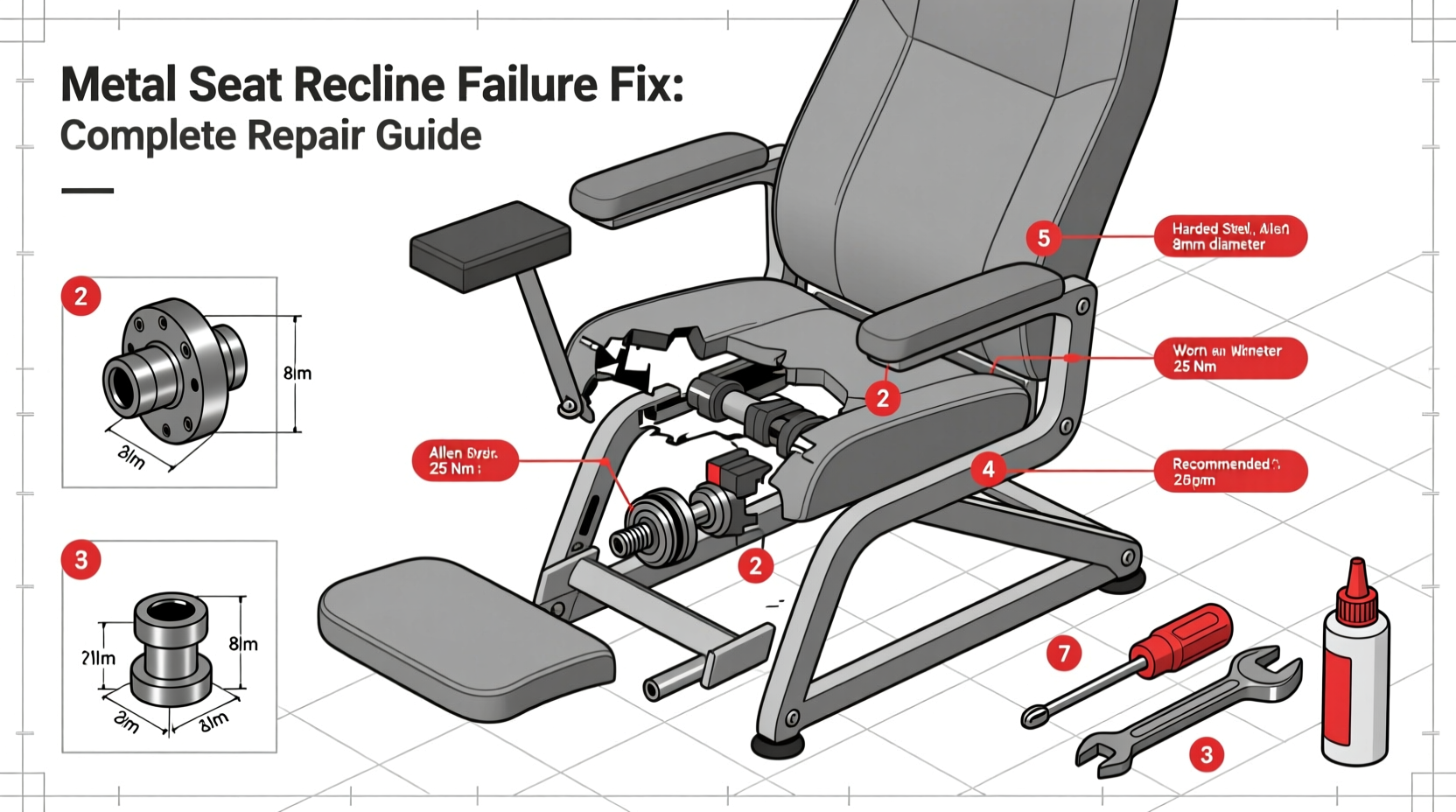metal seat recline failure fix