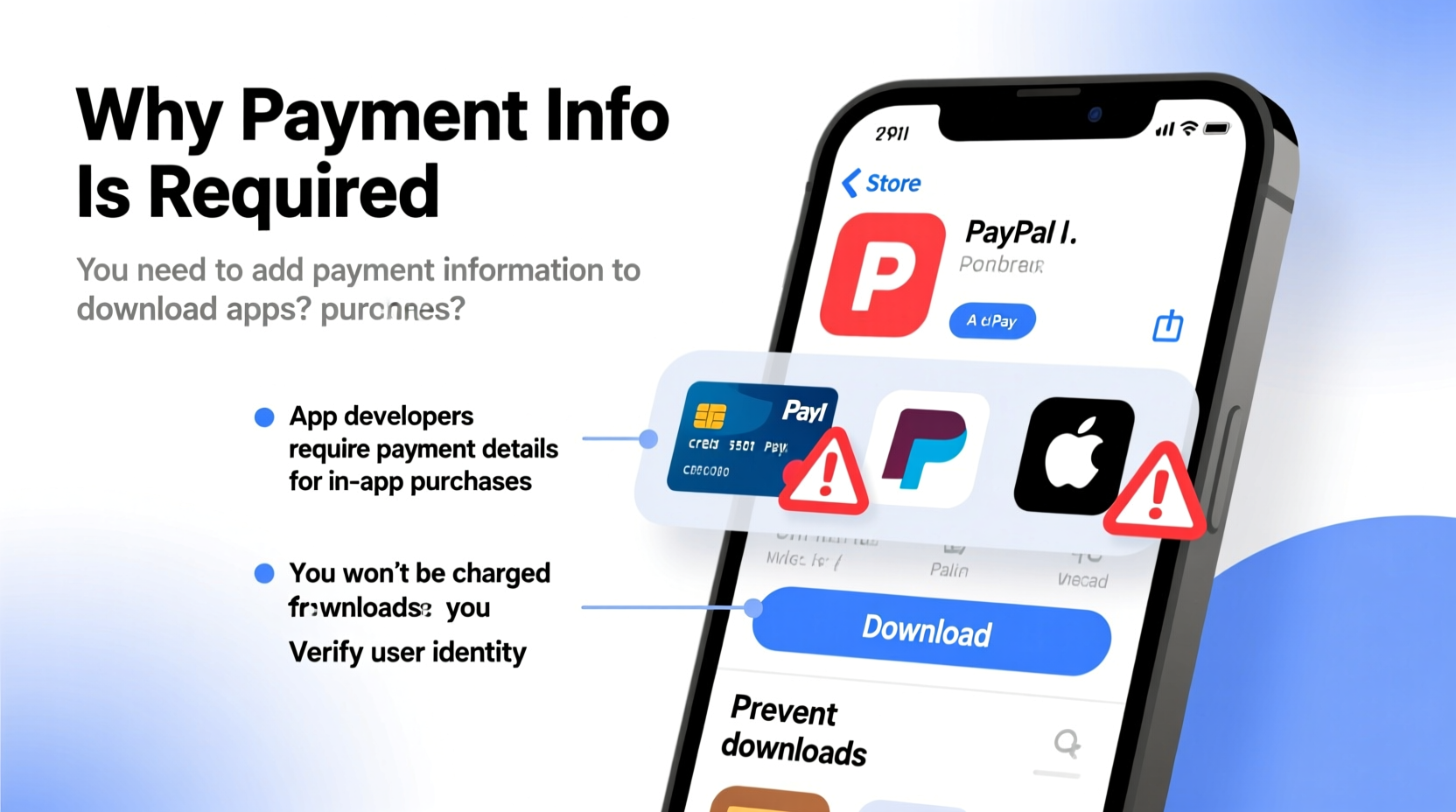 why do i need to add payment info to download apps