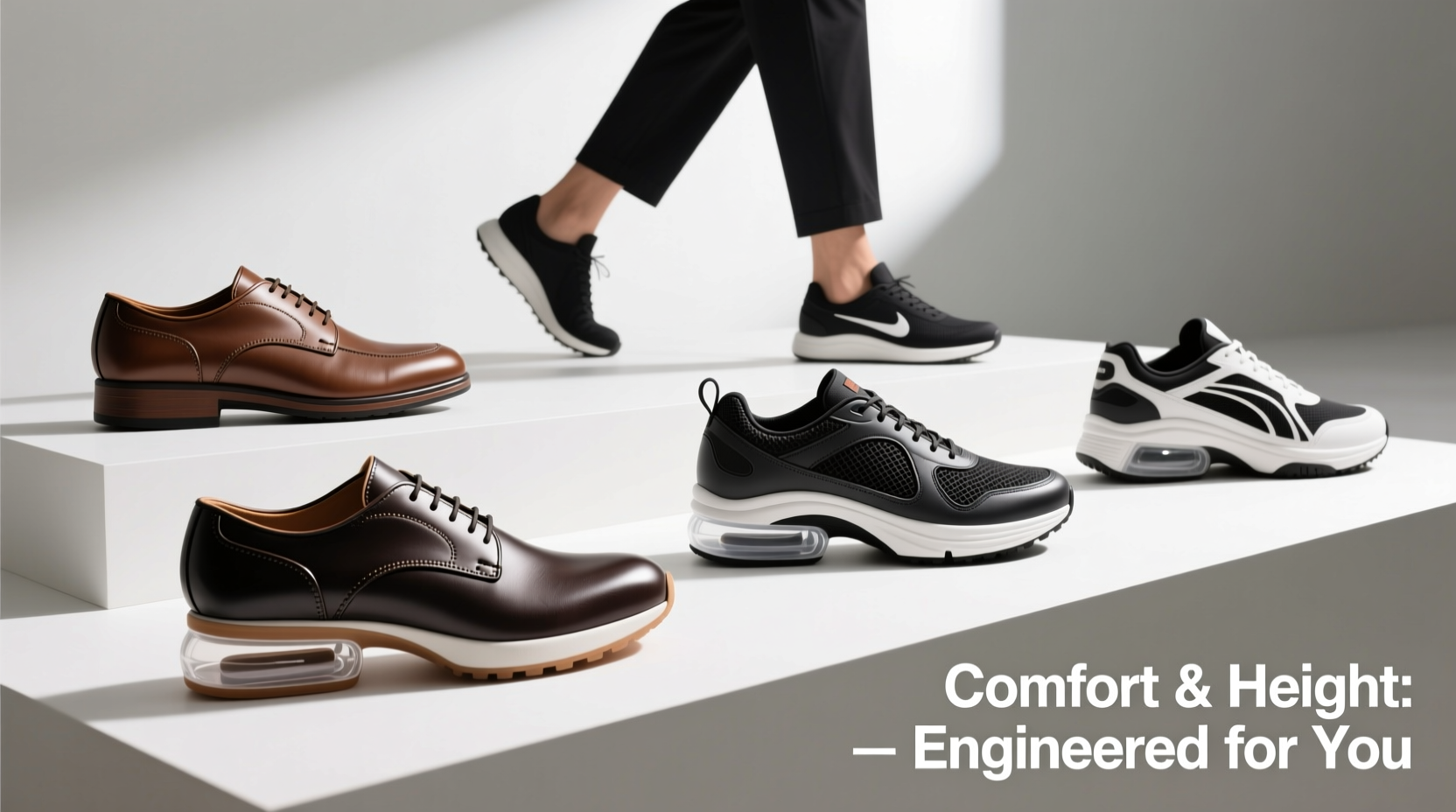 how to choose comfortable height increasing sneakers that look and feel great