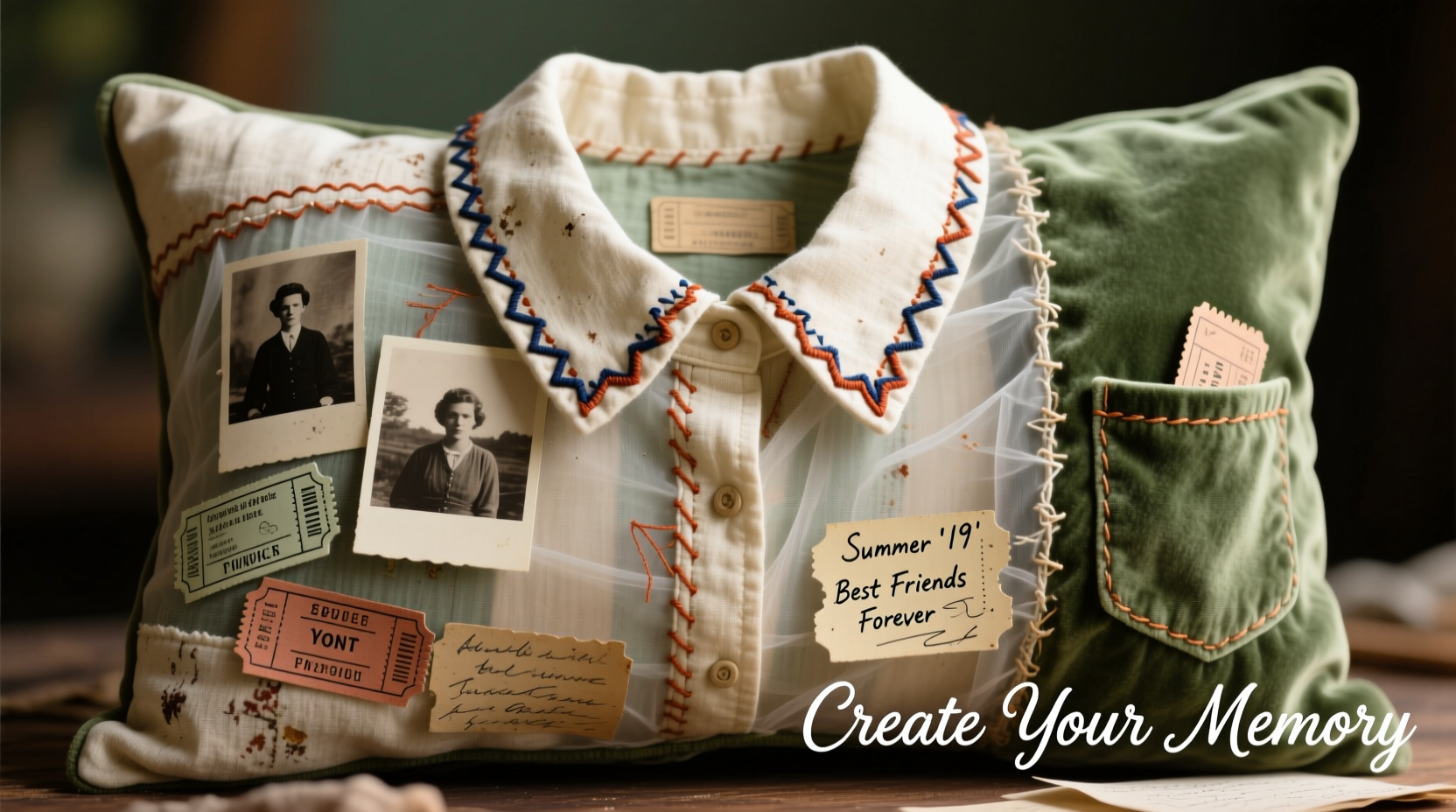 create a personalized memory shirt pillow with collar details a creative diy guide