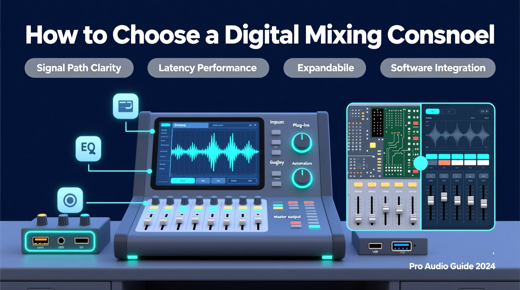 digital mixing console audio mixer professional