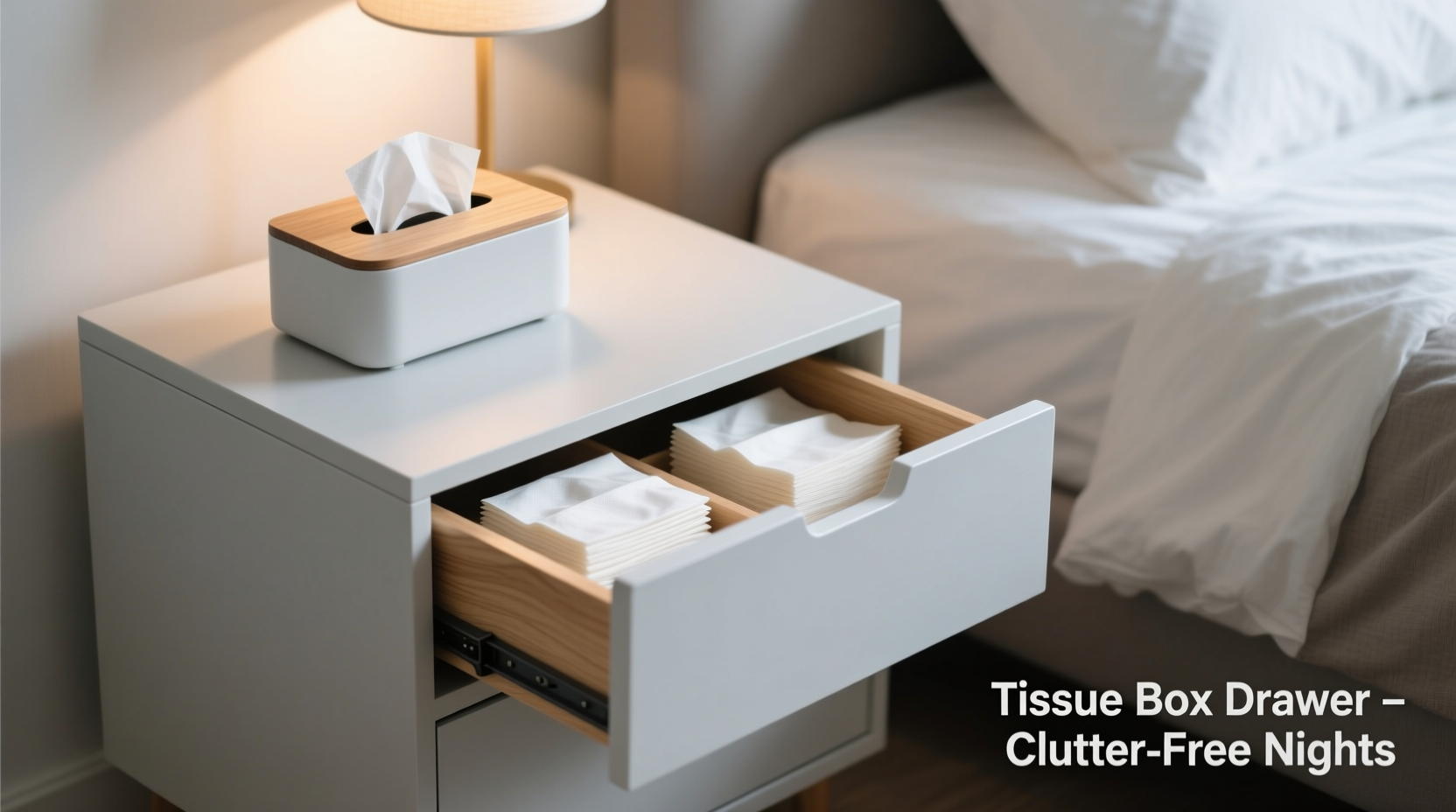 bedside table vs drawer tissue box which keeps my tissues and nightstand clutter free