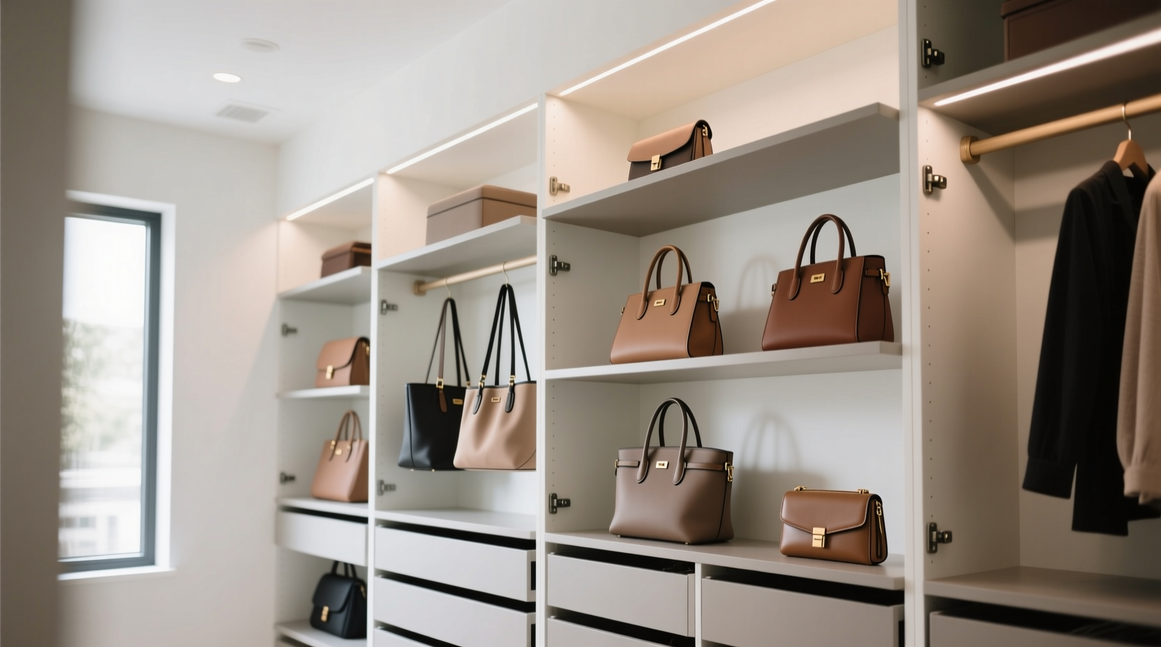 clever handbag storage solutions