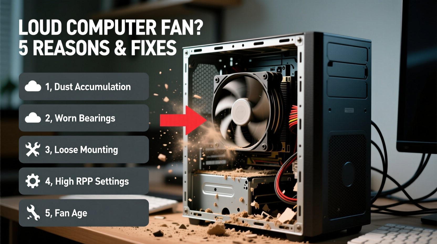 loud computer fan reasons how to quiet a noisy fan