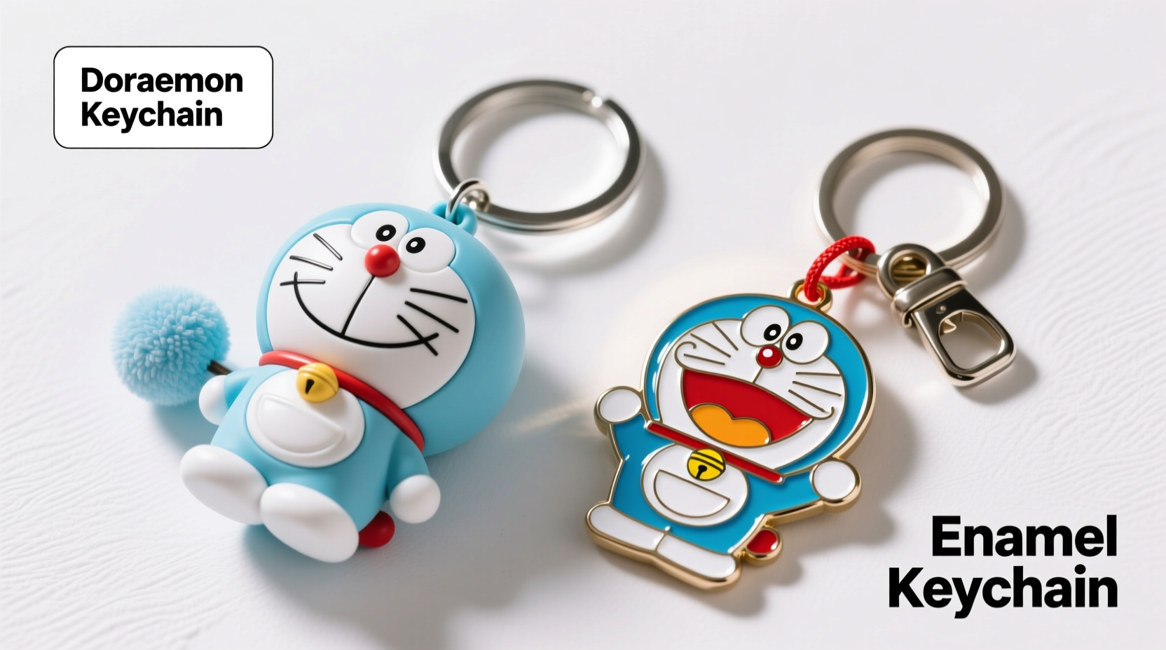 doraemon keychain vs enamel keychain which one should i actually get for my backpack
