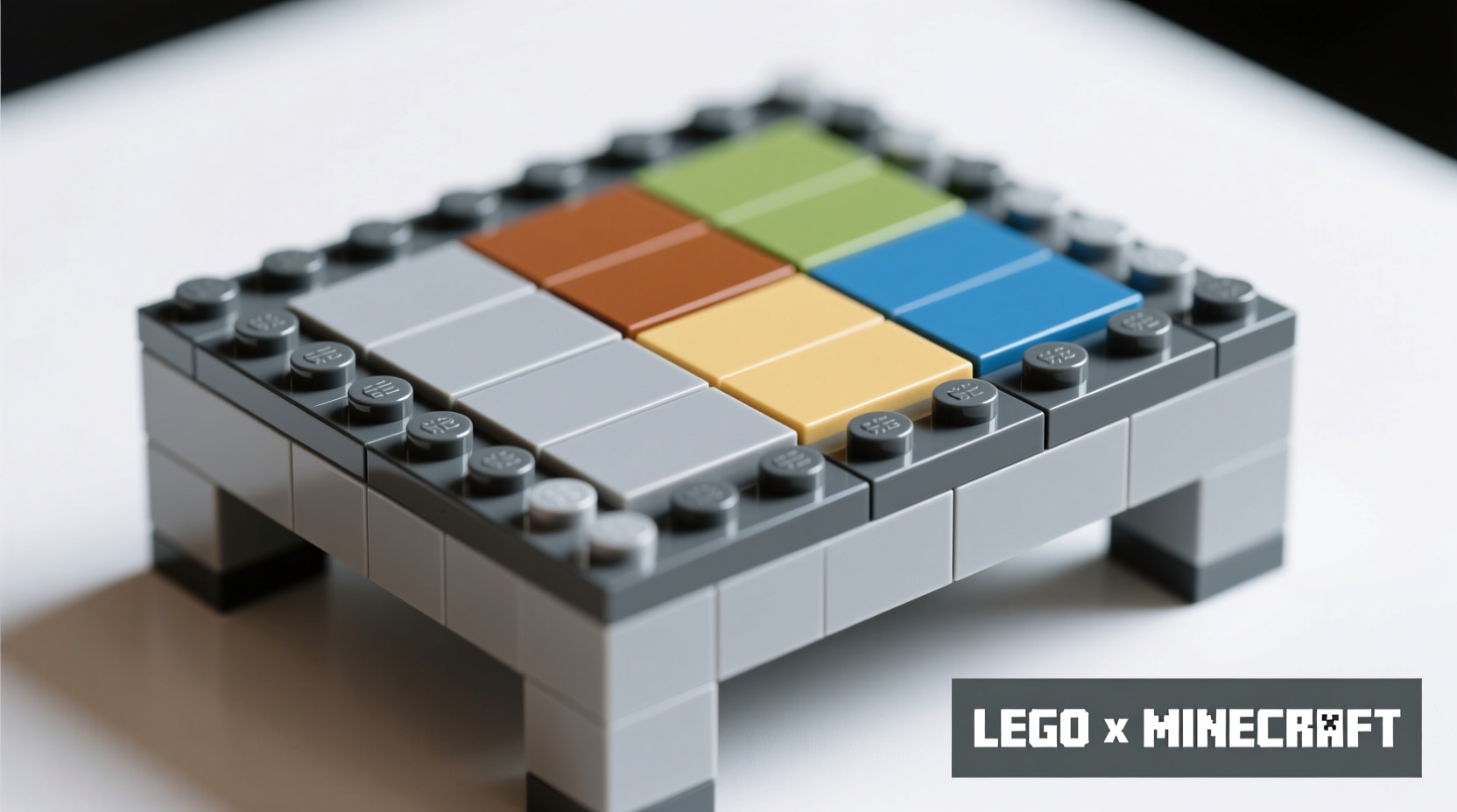 Minecraft crafting table LEGO grid construction