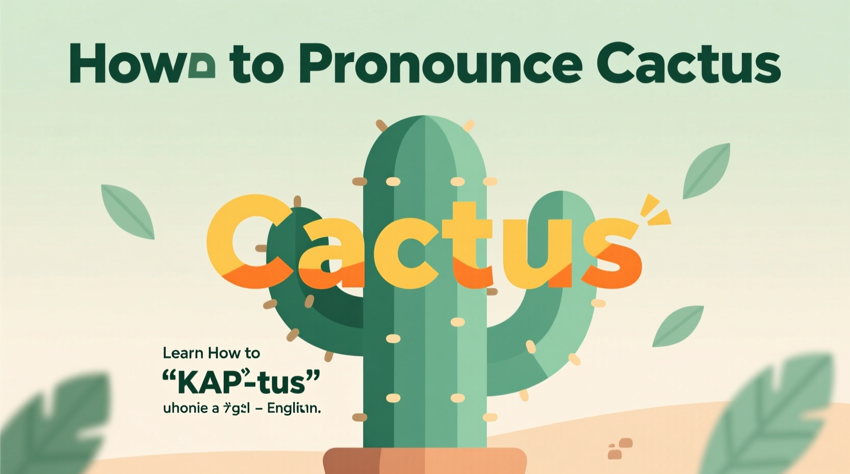 How to Pronounce Cactus: Correct Pronunciation Guide