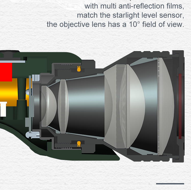 High Resolution Digital Night Vision Monocular with 10 Degree Field of View DNV-GEN3-6-36X50