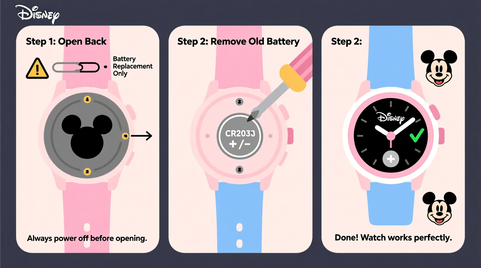 step by step guide to replacing the battery in your disney wristwatch safely and easily