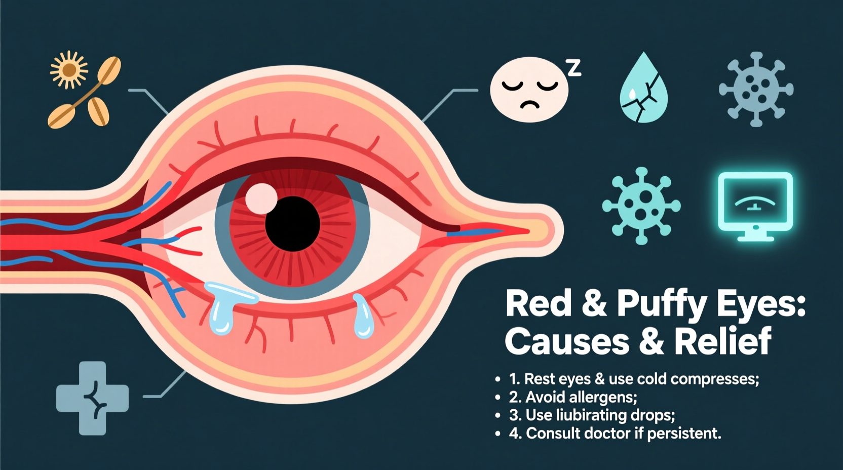 red and puffy eyes common causes what to do
