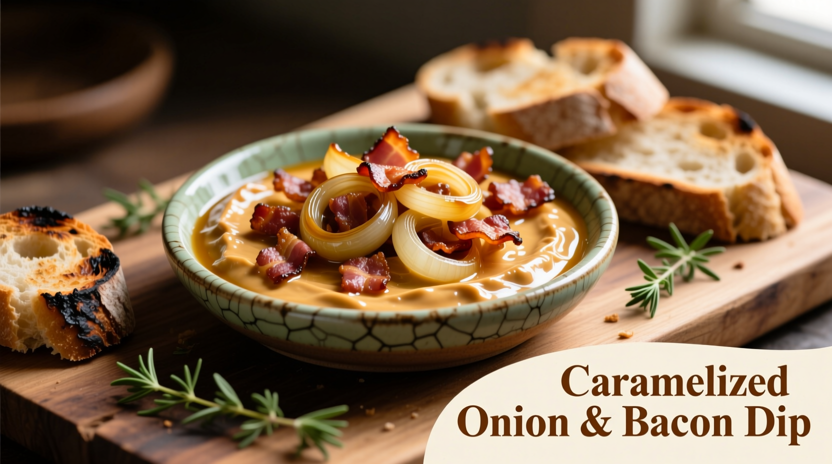 caramelized onion and bacon dip