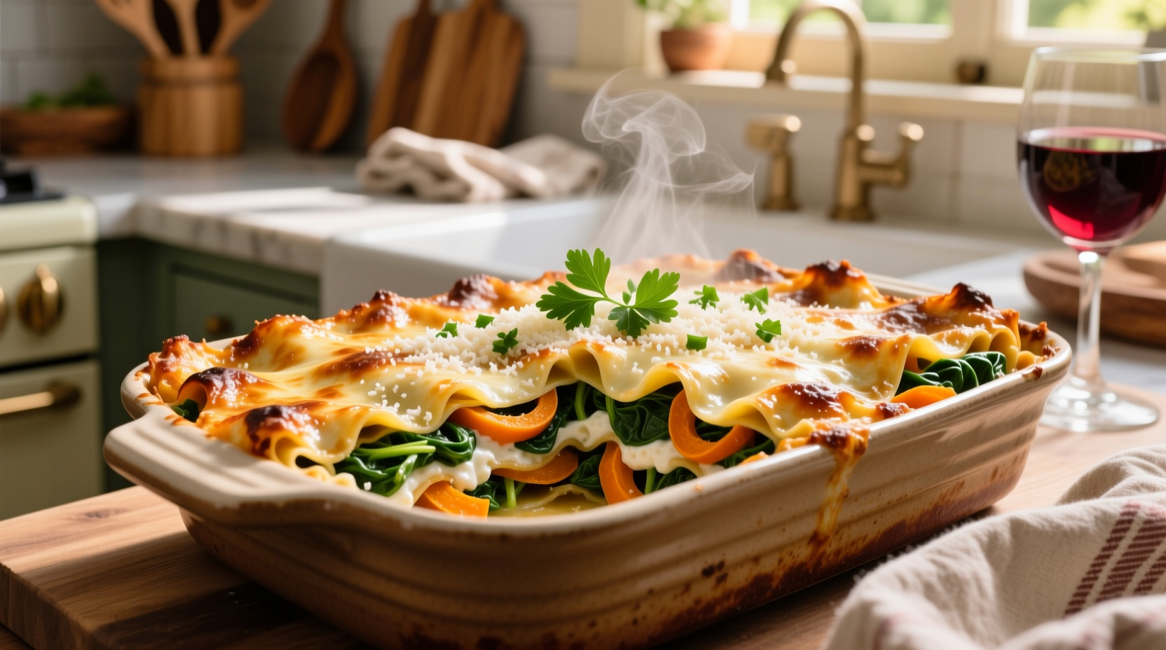 Creamy Butternut Squash and Spinach Lasagna Recipe