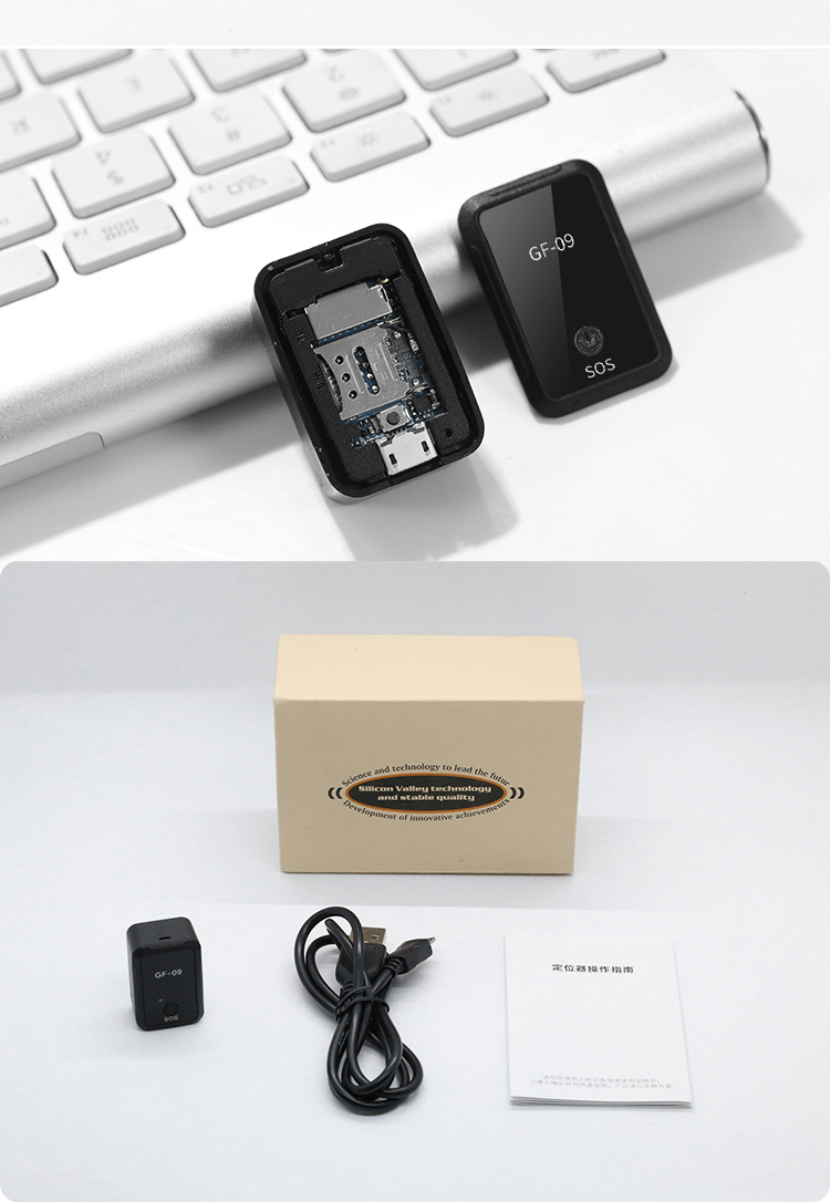新型gf09个人gps lbs定位器设备实时跟踪sos警报gps跟踪器车辆查找器