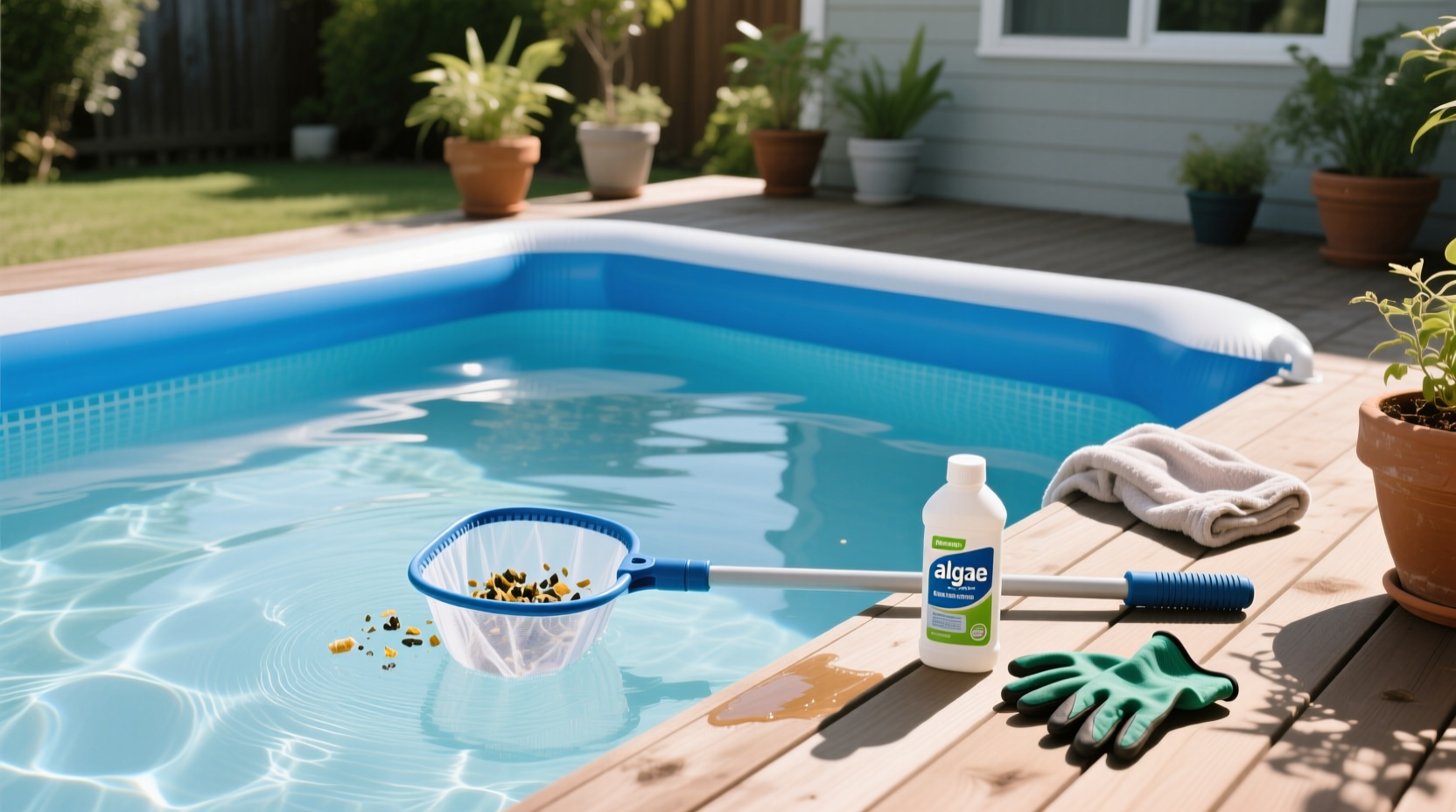 how to keep an inflatable pool clean