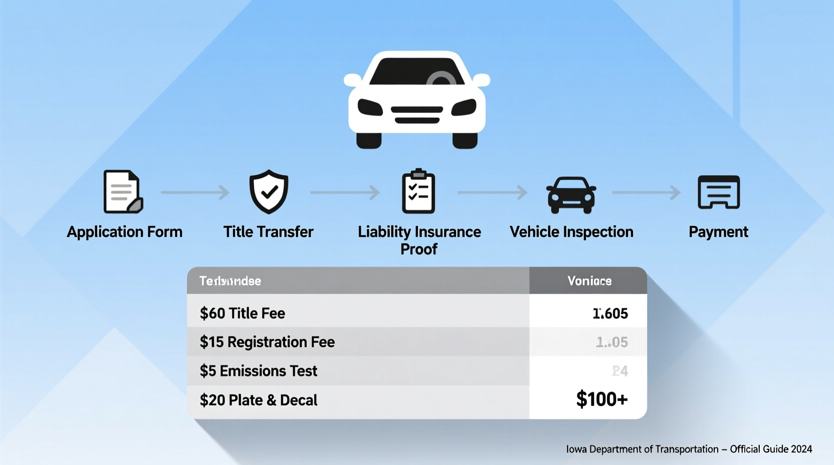 how much to register a car in iowa