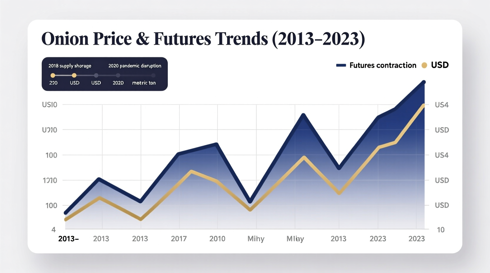 Historical chart of onion prices and futures trading