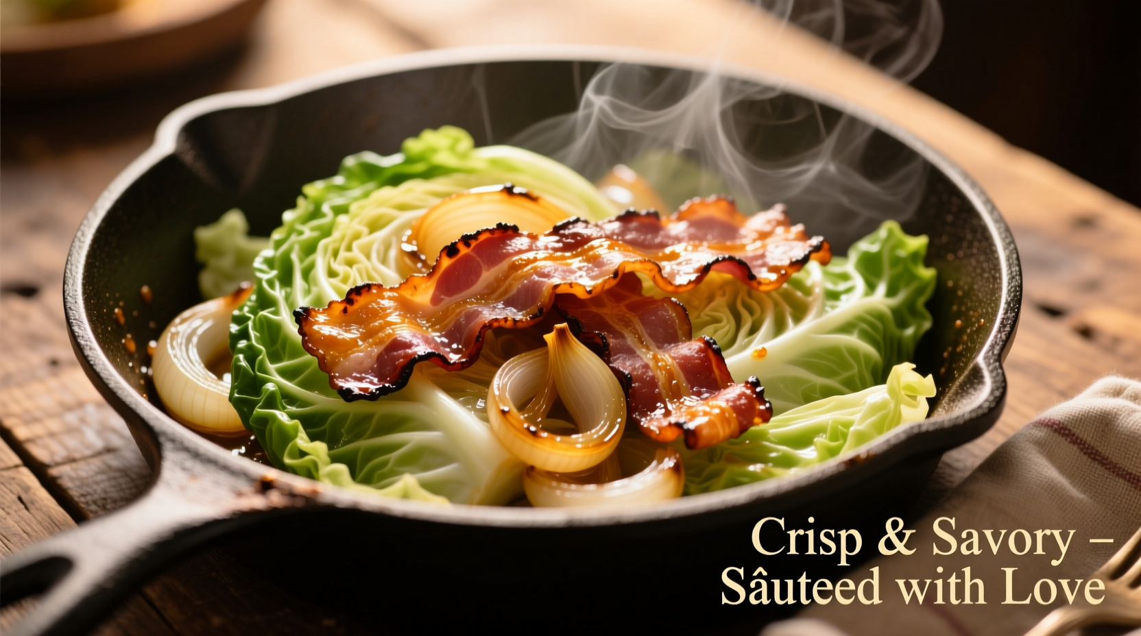 Perfect Fried Cabbage and Bacon with Onion Recipe