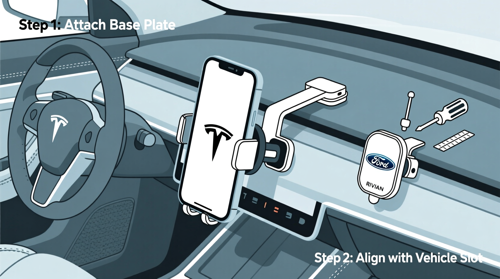 ev phone mount install guide