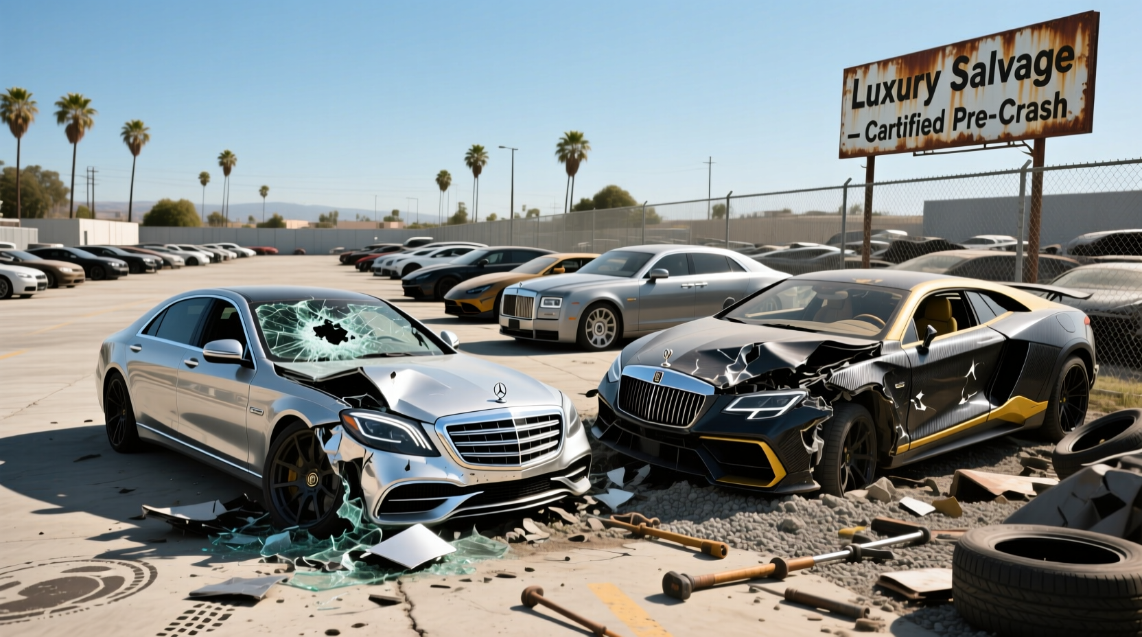 Crashed Luxury Cars for Sale: What to Look For