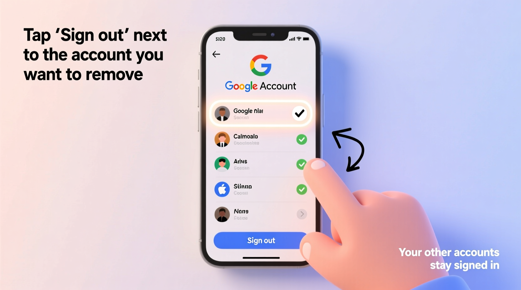 how to sign out of a specific google account without losing access to others