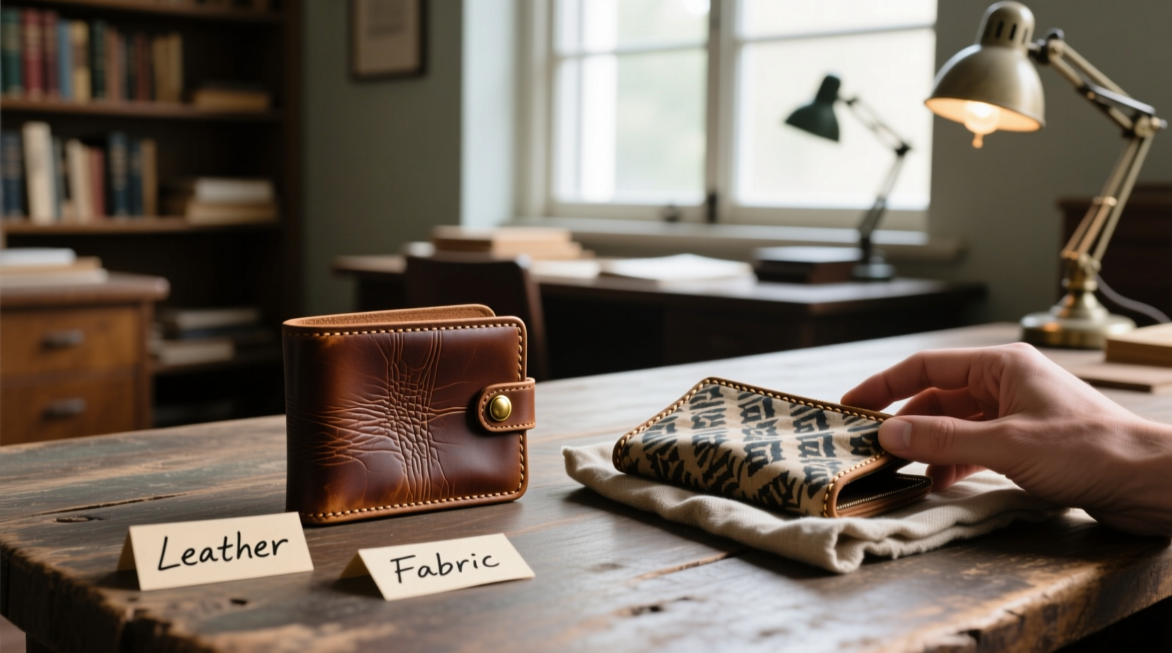 leather key wallets vs fabric are people just paying for the look or is there more to it