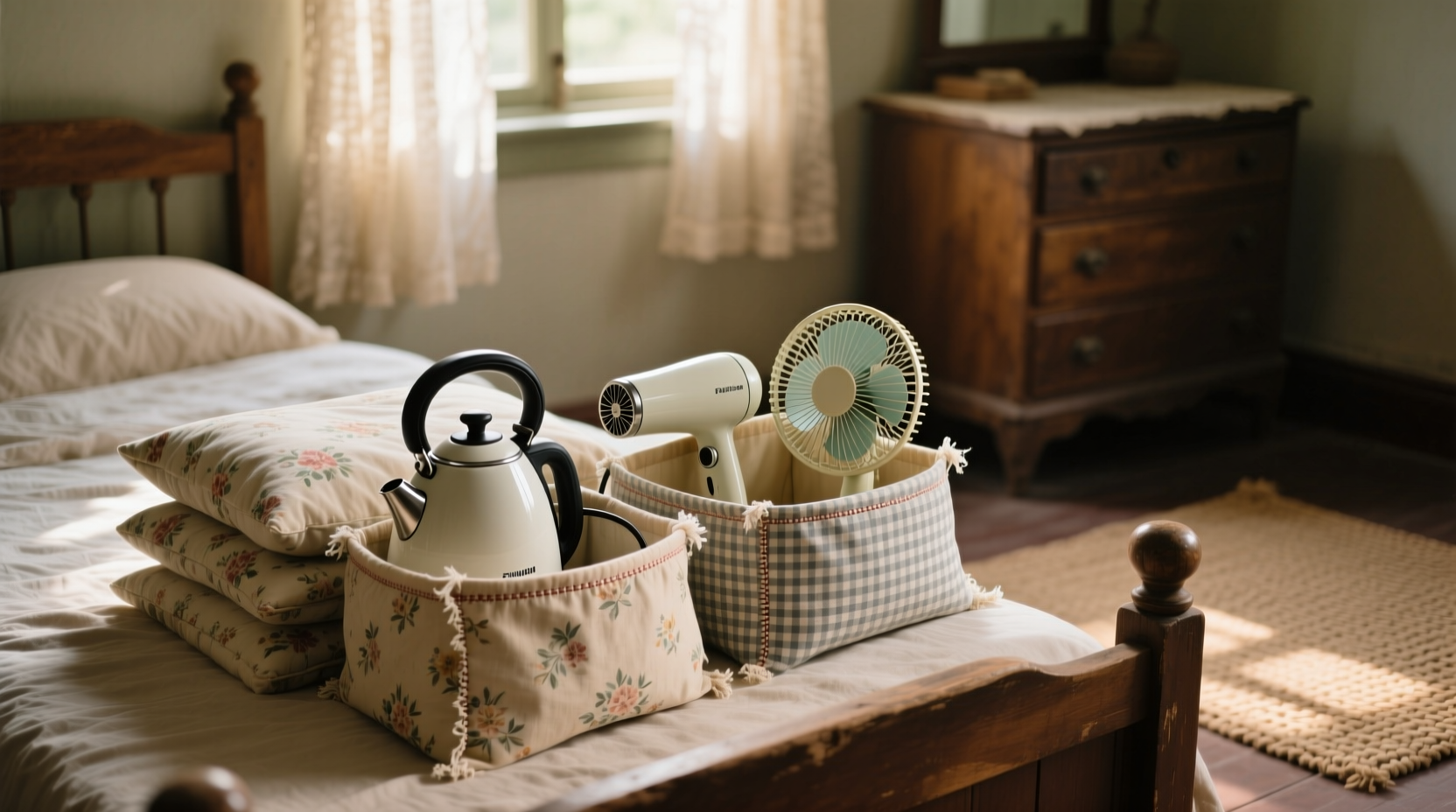 store appliances in old pillowcases to avoid dust build